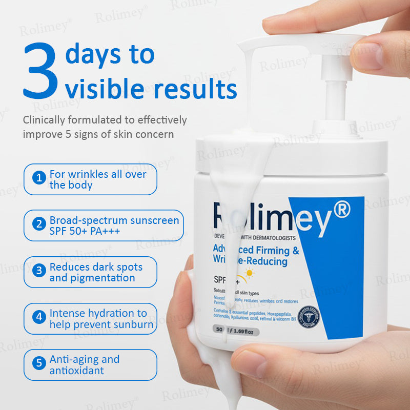 ✨✨💧(Wyprodukowane i wysyłane z Australii)✨Rolimey® Zaawansowany krem ujędrniający i redukujący zmarszczki (z filtrem SPF 50+)✨OSTATNI DZIEŃ 60% RABATU