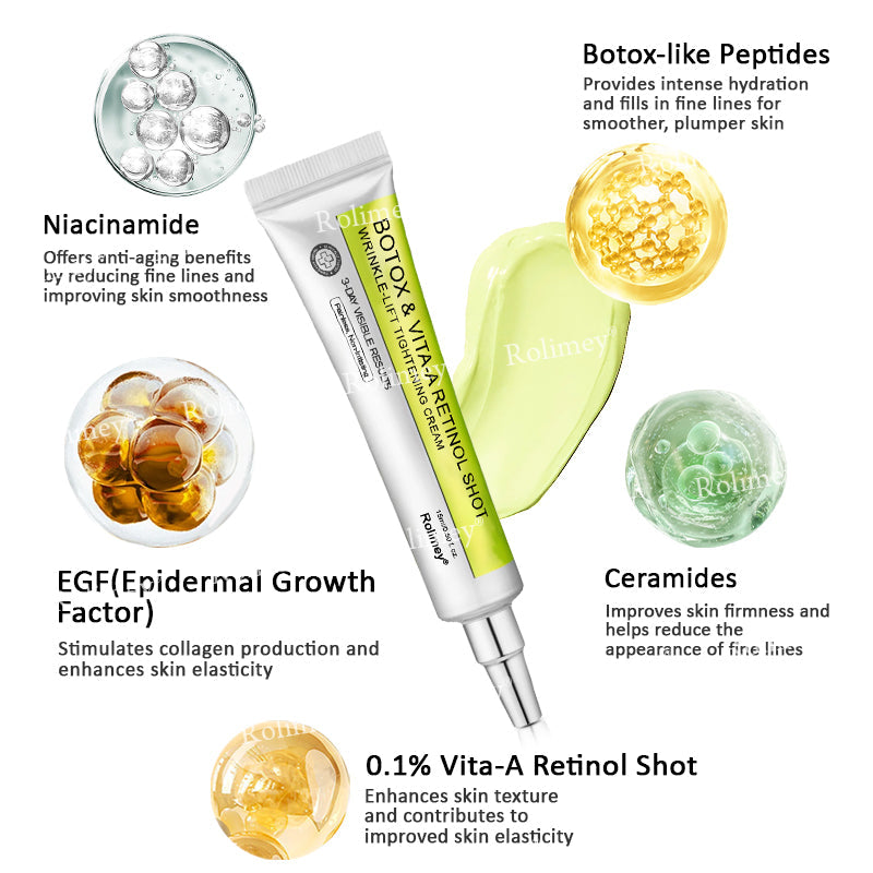 💛✅Wyprodukowane i wysyłane z USA 💫Rolimey® Botox & Vita-A Retinol Shot Krem liftingujący i ujędrniający – ostatni dzień promocji 70% RABATU