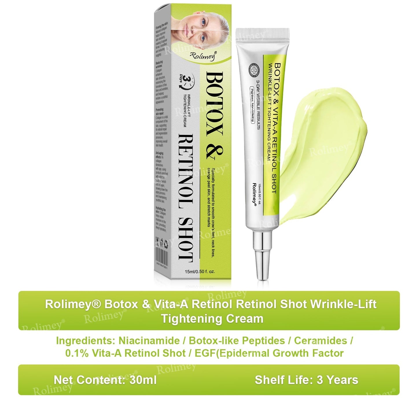 💛✅Wyprodukowane i wysyłane z USA 💫Rolimey® Botox & Vita-A Retinol Shot Krem liftingujący i ujędrniający – ostatni dzień promocji 70% RABATU