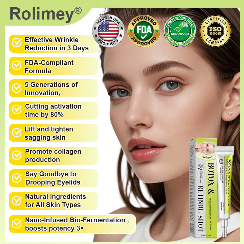 💛✅Wyprodukowane i wysyłane z USA 💫Rolimey® Botox & Vita-A Retinol Shot Krem liftingujący i ujędrniający – ostatni dzień promocji 70% RABATU
