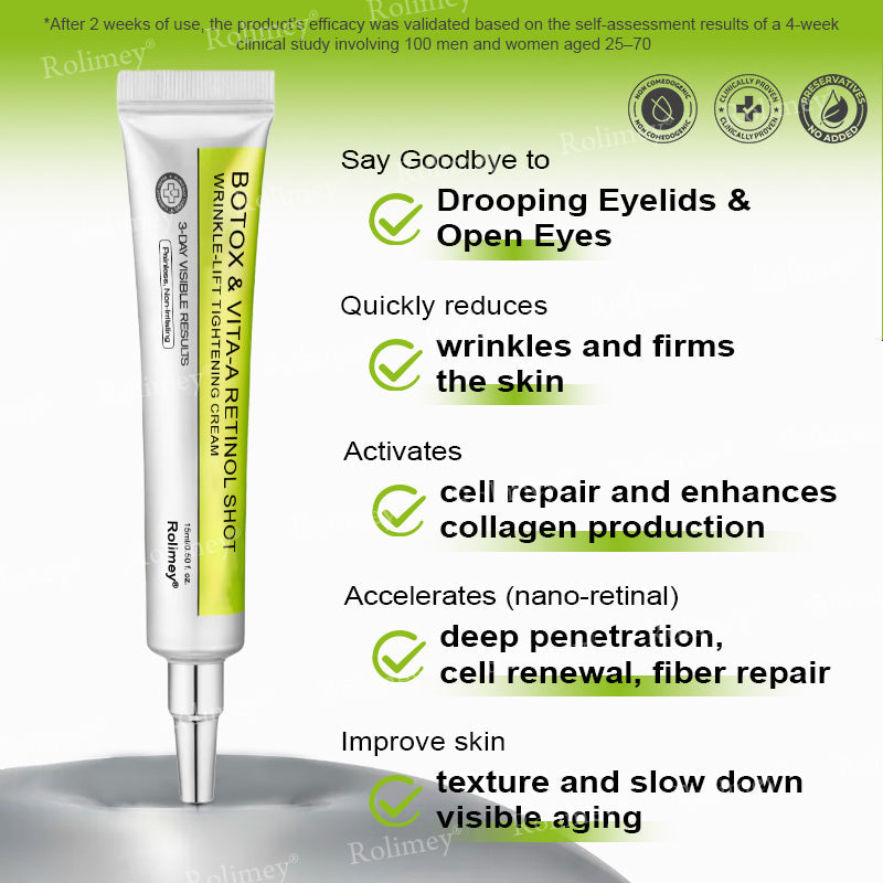 💛✅Wyprodukowane i wysyłane z USA 💫Rolimey® Botox & Vita-A Retinol Shot Krem liftingujący i ujędrniający – ostatni dzień promocji 70% RABATU
