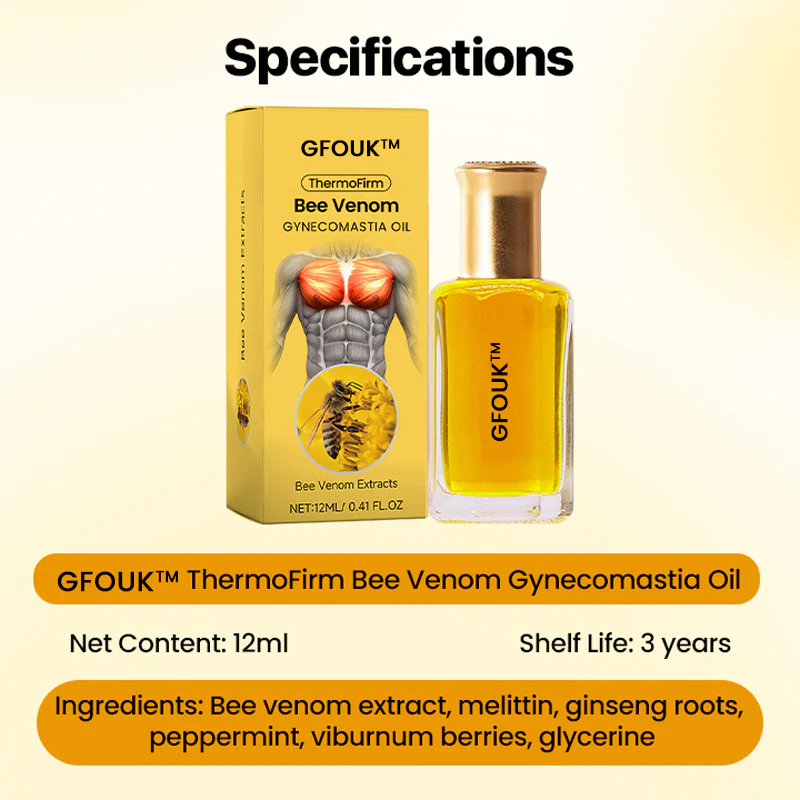 GFOUK ™ ThermoFirm Bee Venom Gynecomastia Oil do ujędrniania męskiej klatki piersiowej