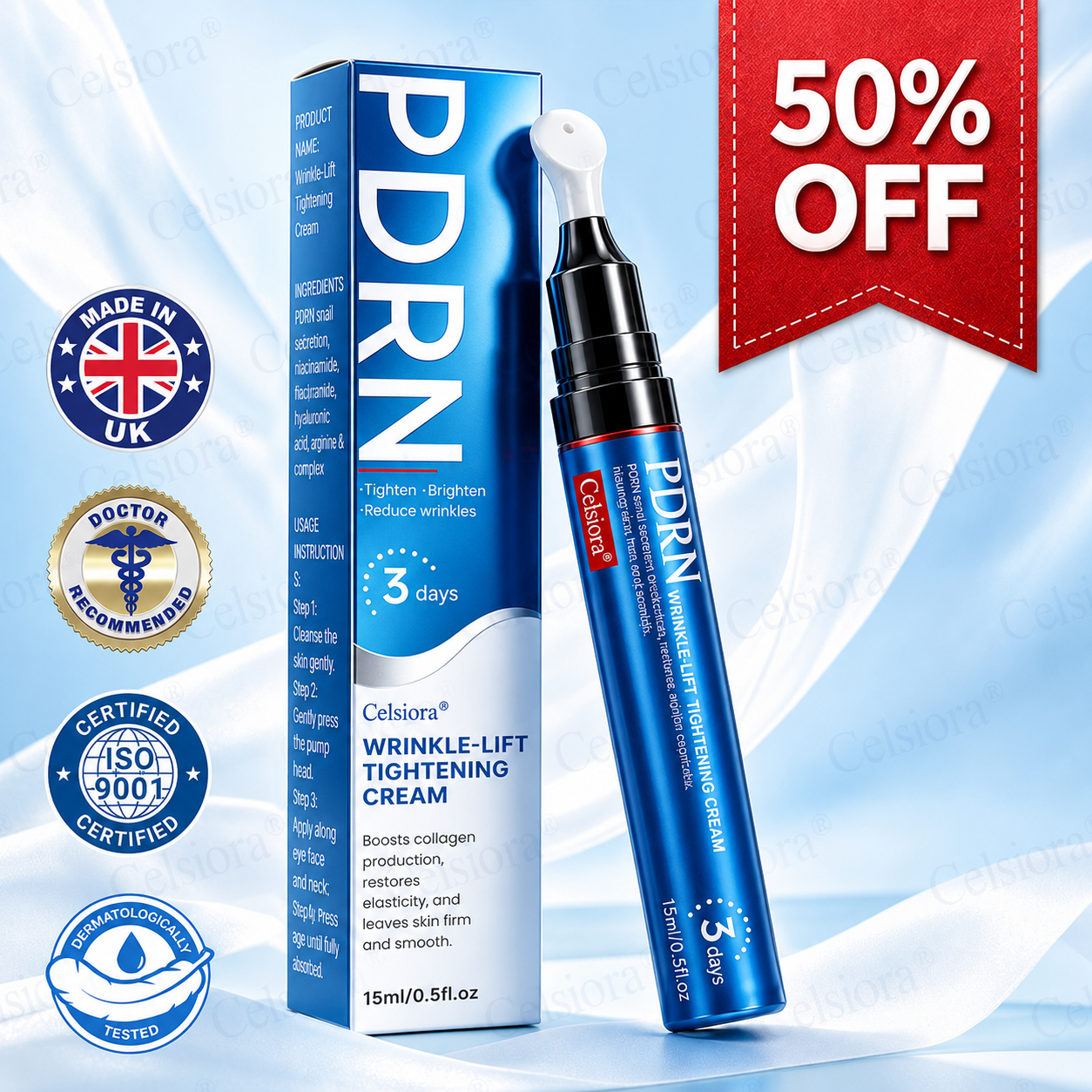 🥈📌 UK HIT SPRZEDAŻOWY Celsiora® PDRN Anti-Wrinkle Shot – Krem liftingujący i ujędrniający