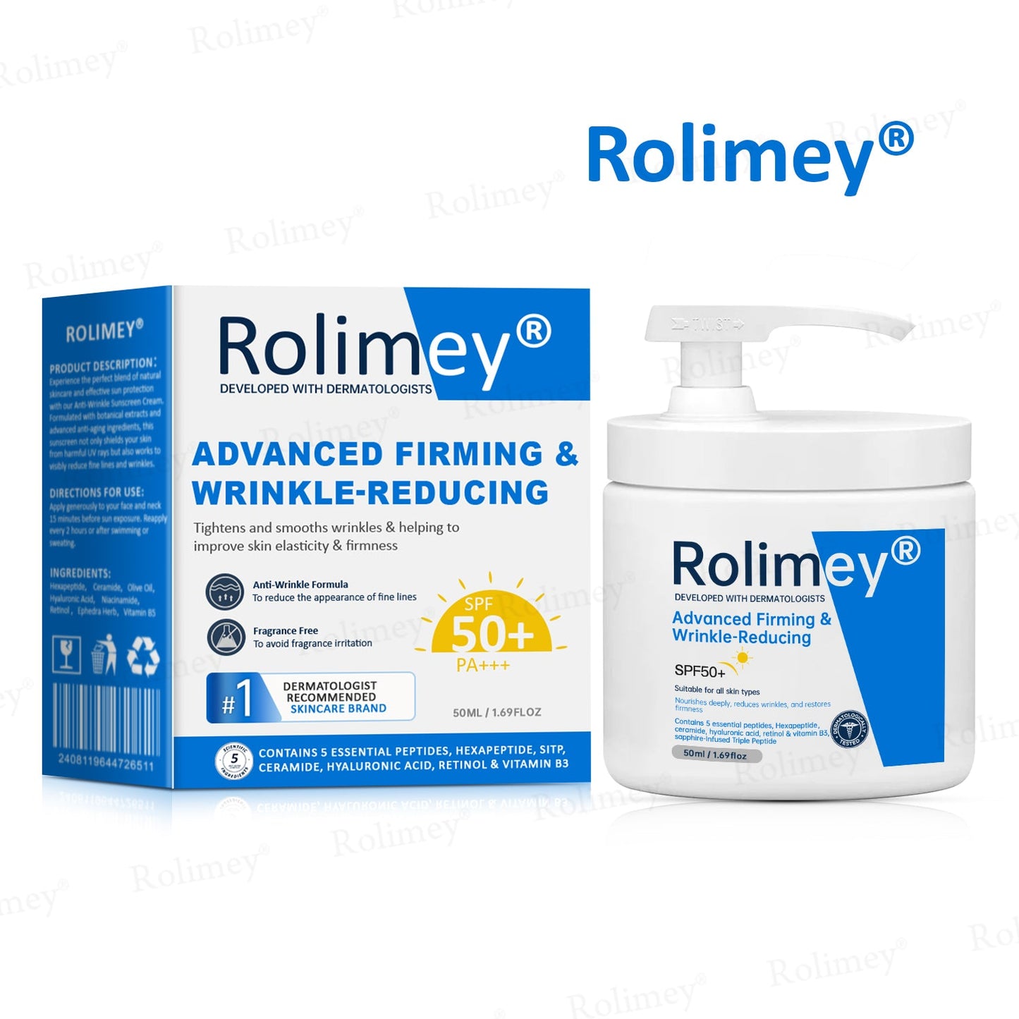 ✨✨💧(Wyprodukowane i wysyłane z Australii)✨Rolimey® Zaawansowany krem ujędrniający i redukujący zmarszczki (z filtrem SPF 50+)✨OSTATNI DZIEŃ 60% RABATU