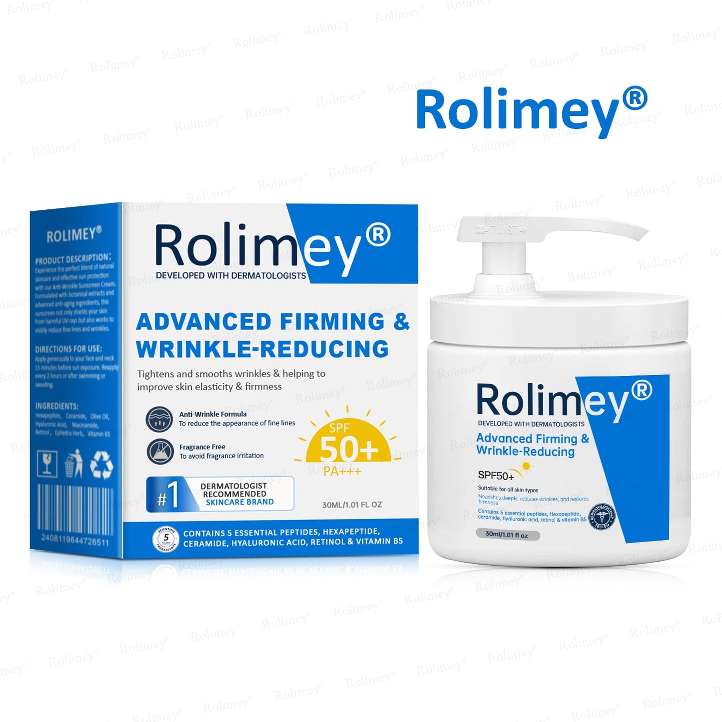 ✨✨💧(Wyprodukowane i wysyłane z Australii)✨Rolimey® Zaawansowany krem ujędrniający i redukujący zmarszczki (z filtrem SPF 50+)✨OSTATNI DZIEŃ 60% RABATU