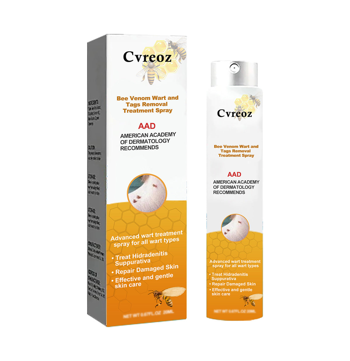 🧡Cvreoz Preparat do usuwania brodawek i znamion z jadem pszczelim Spray (👨‍⚕AAD POLECA)🐝🐝 (🔥Ostatni dzień promocji 80% taniej)